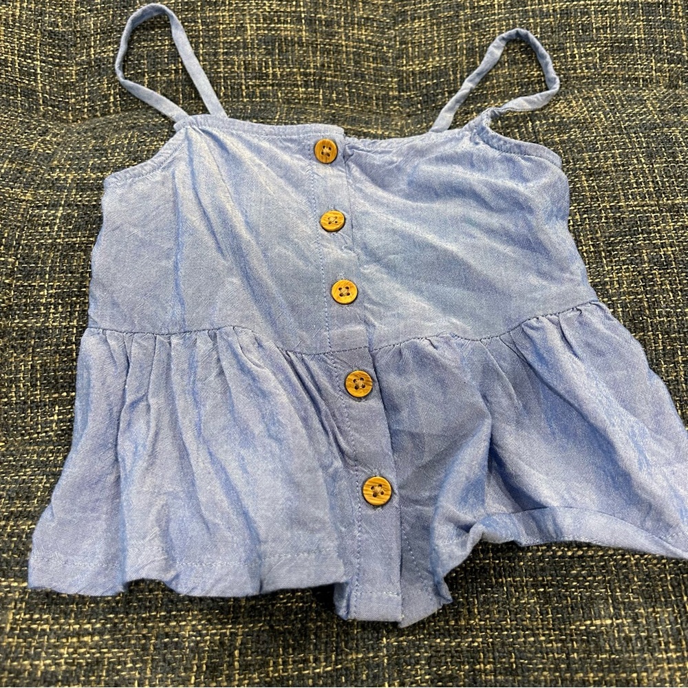 H&M Girl’s Matching Set Tank Top and Wide Leg Pants Chambray Blue - Picture 4 of 10